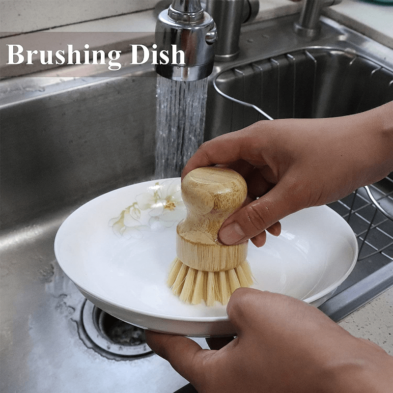 Bamboo Dish Scrub Brush – Eco-Friendly Kitchen Cleaning Brush