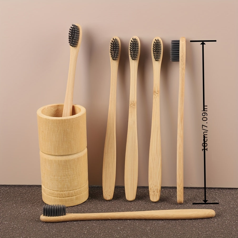6 Pieces Bamboo Toothbrush