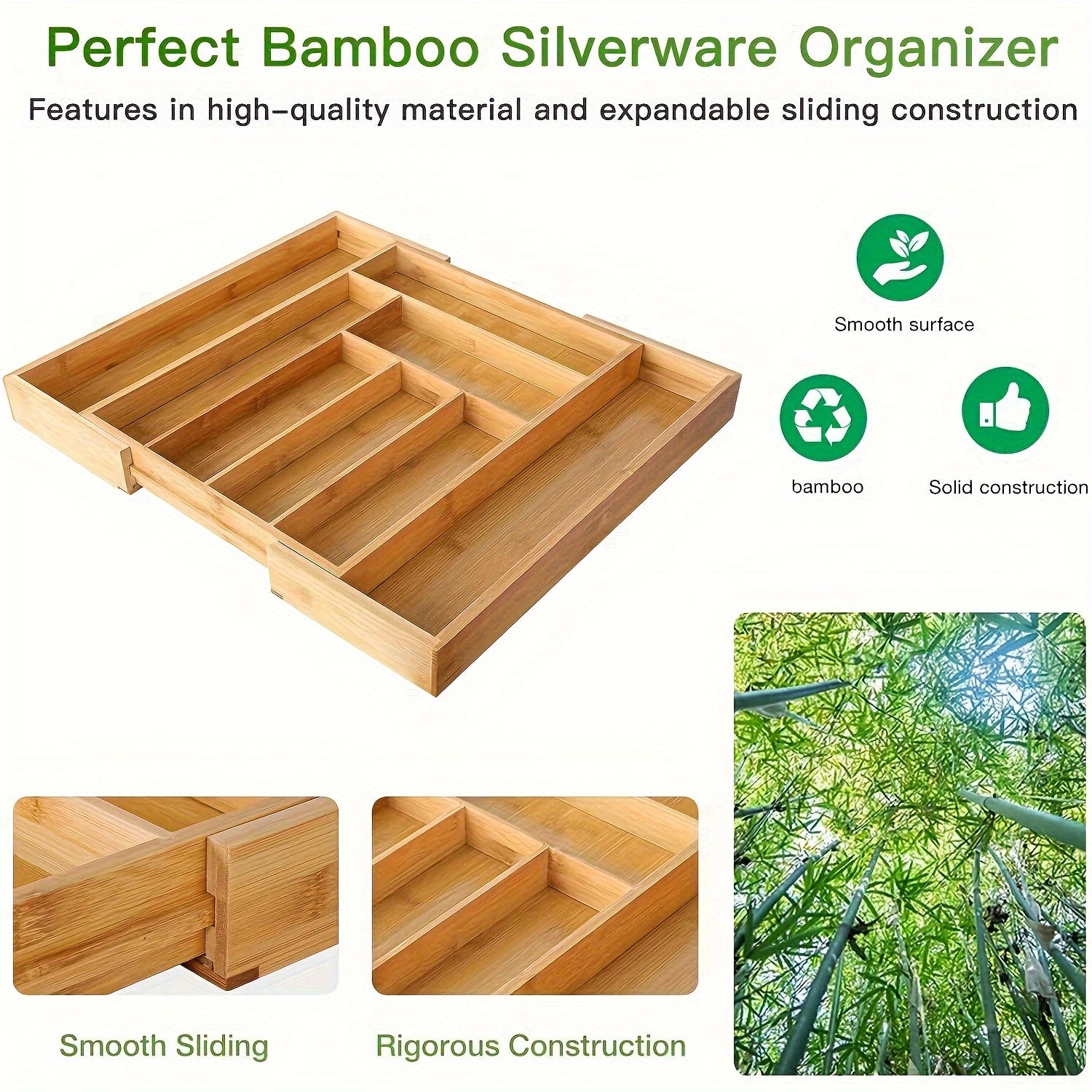 Bamboo Utensil Organizer