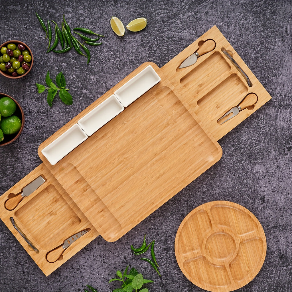 Bamboo cheese board set