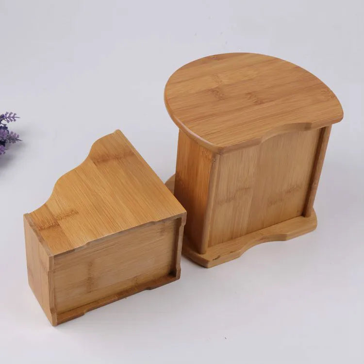 Bamboo Remote Control & Desk Organizer – Multi-Compartment Storage Box