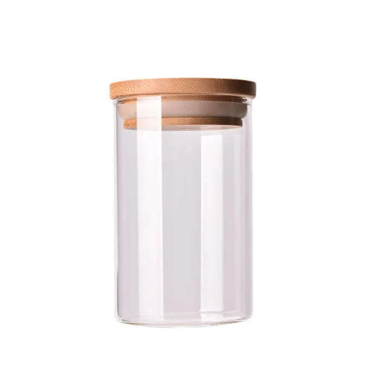 Airtight Glass Food Storage Jar with Bamboo Lid
