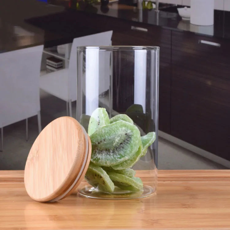 Airtight Glass Food Storage Jar with Bamboo Lid