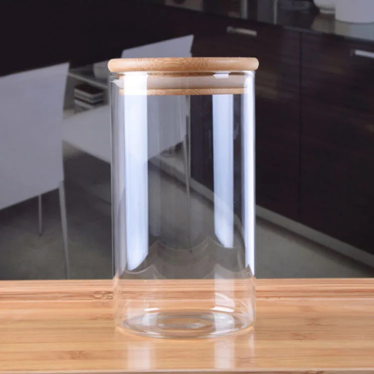 Airtight Glass Food Storage Jar with Bamboo Lid