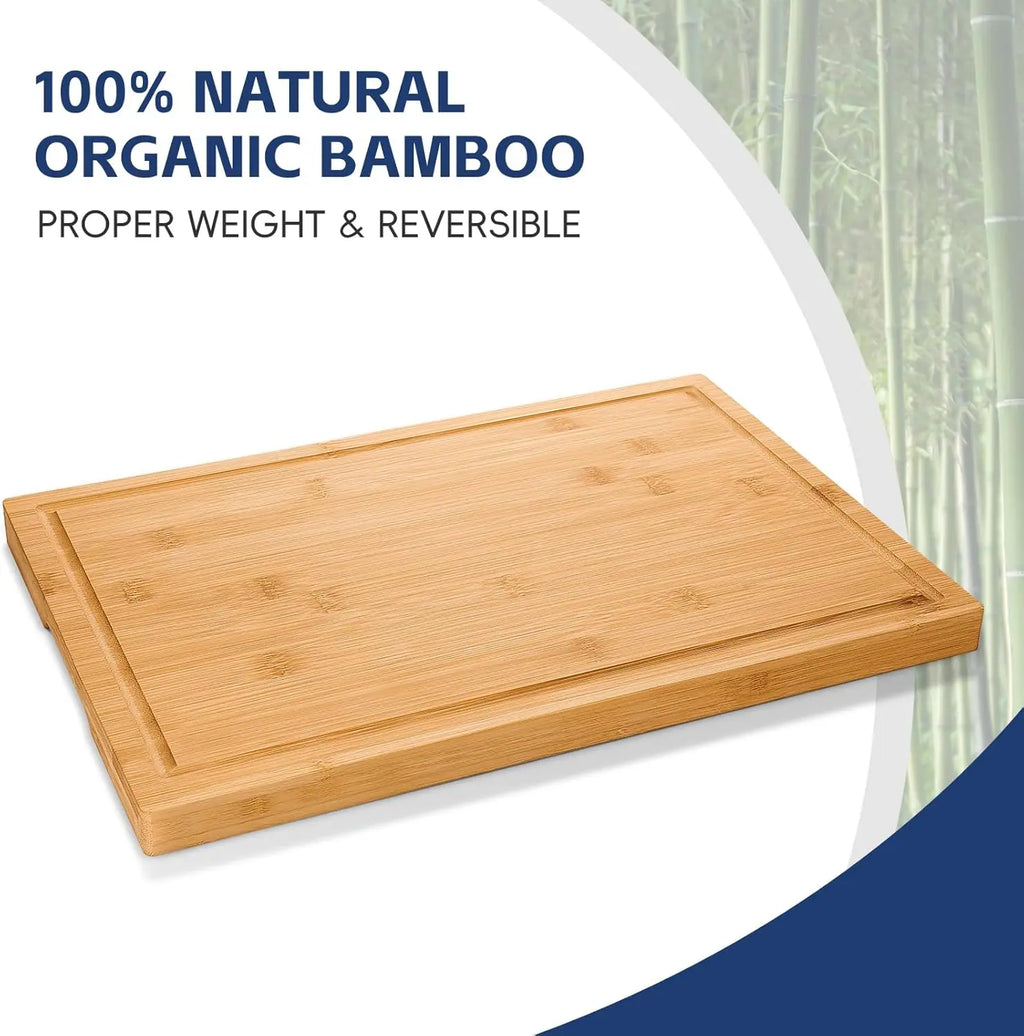 3-Piece Bamboo Cutting Board Set – Durable Wooden Kitchen Boards
