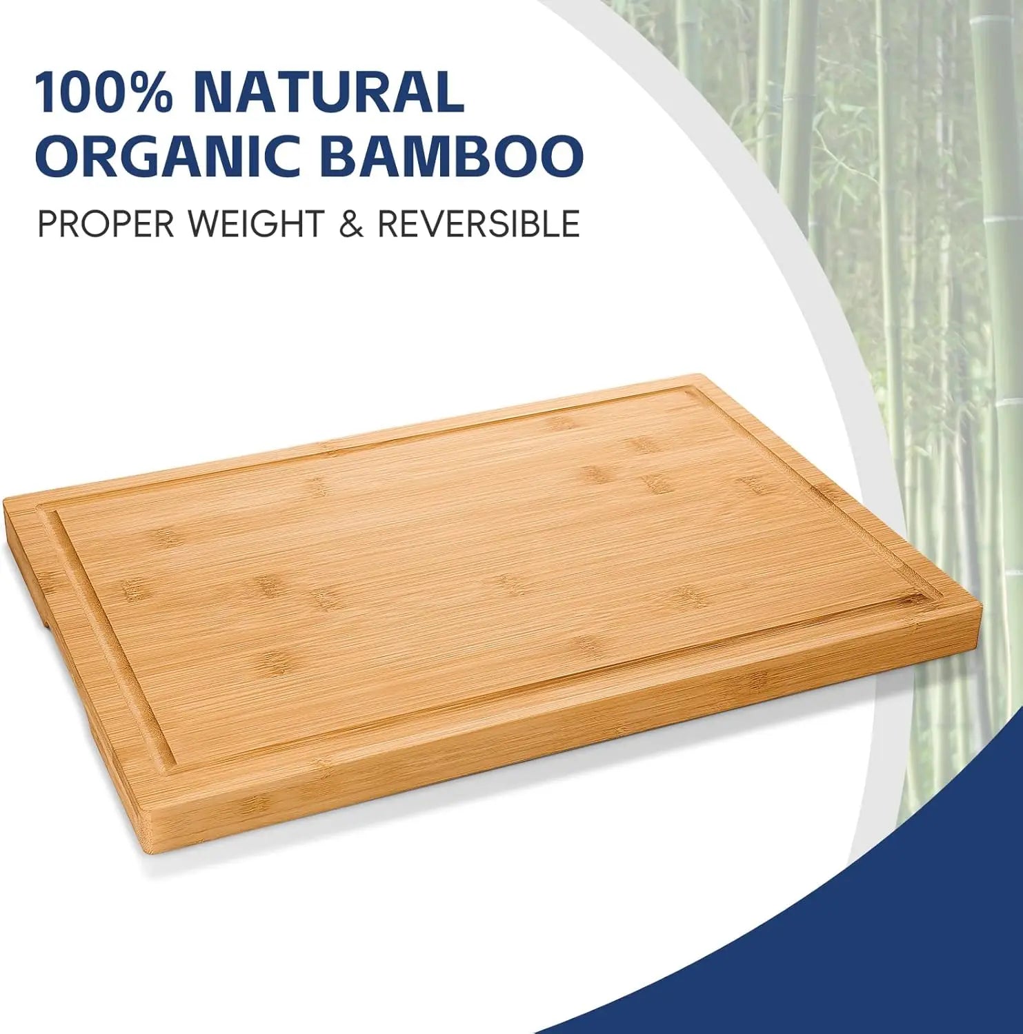 3-Piece Bamboo Cutting Board Set – Durable Wooden Kitchen Boards