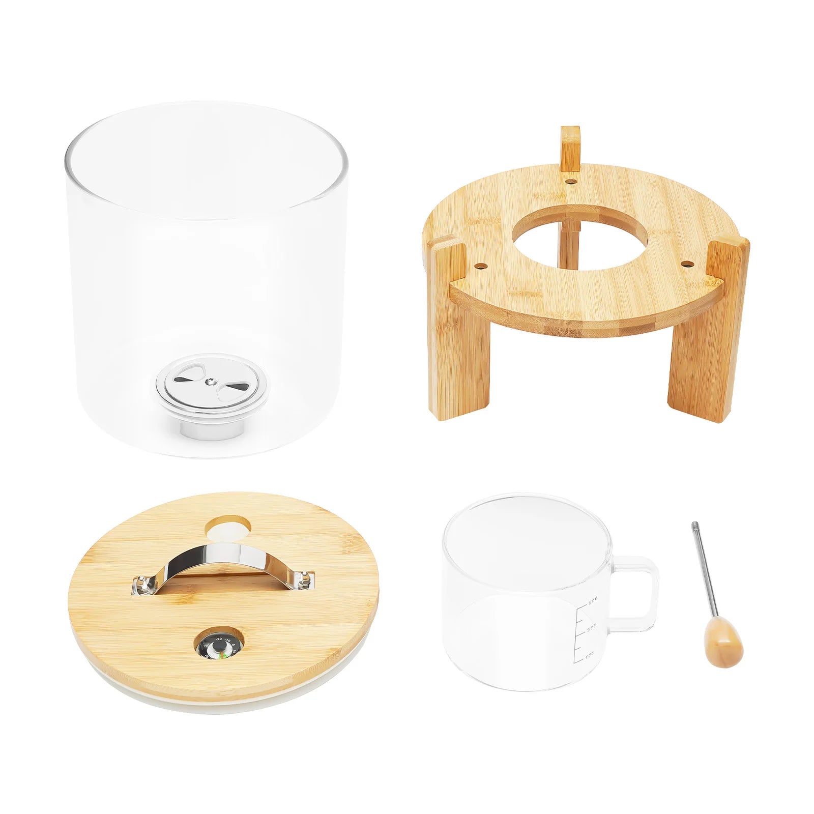 5L Glass Cereal Dispenser with Bamboo Lid – Airtight Food Storage Container for Rice, Coffee & Dry Foods