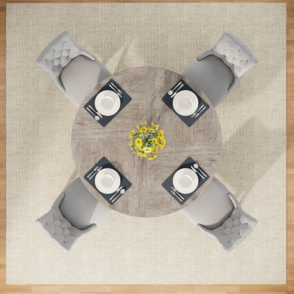 Bamboo Round Dining Table 47” – Eco-Friendly Farmhouse Table for 4–6 People