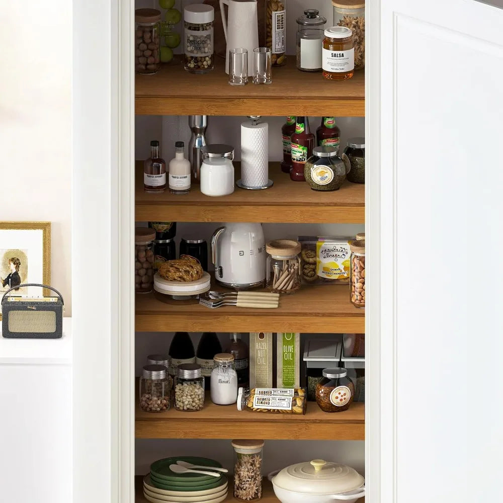 Bamboo Covers for Wire Shelves – Set of 4 | Pantry & Closet Shelf Covers