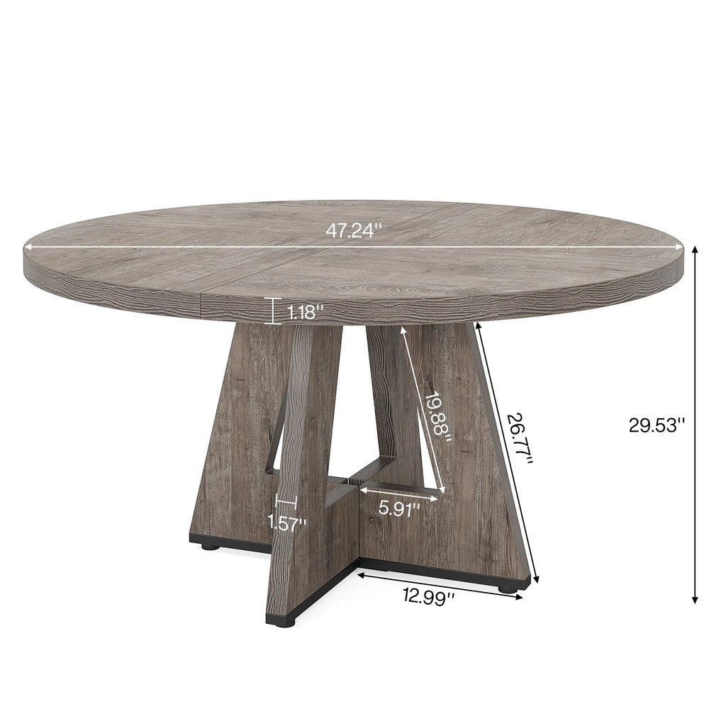 Bamboo Round Dining Table 47” – Eco-Friendly Farmhouse Table for 4–6 People