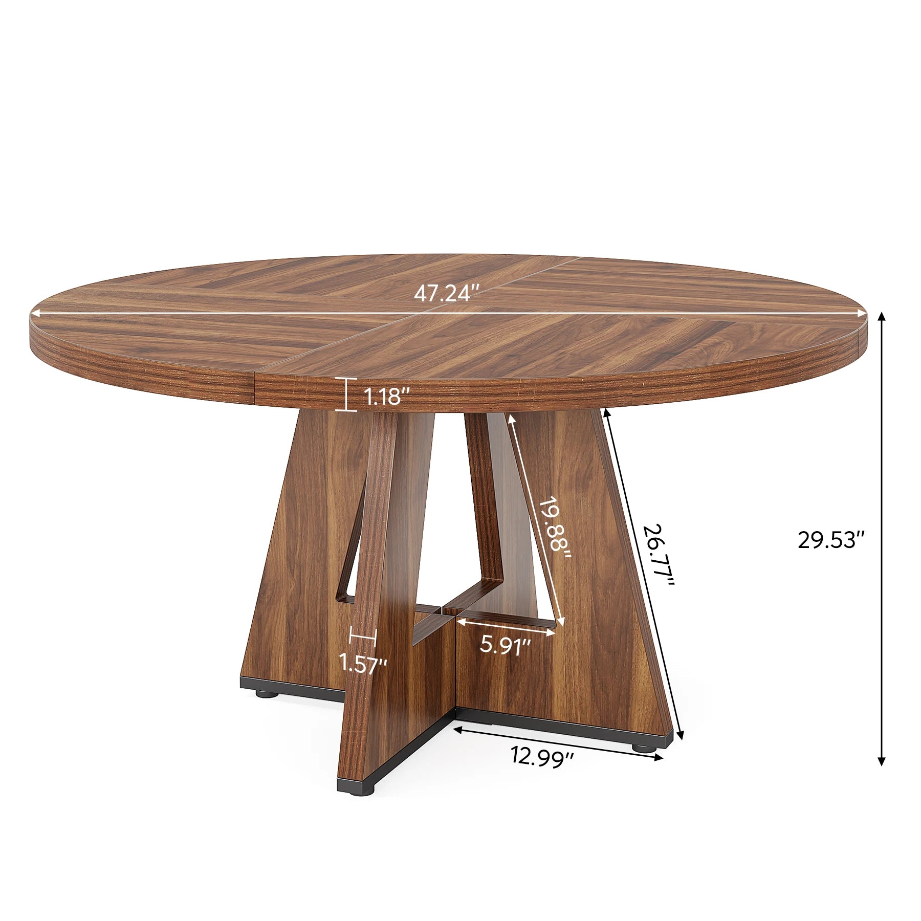 Bamboo Round Dining Table 47” – Eco-Friendly Farmhouse Table for 4–6 People