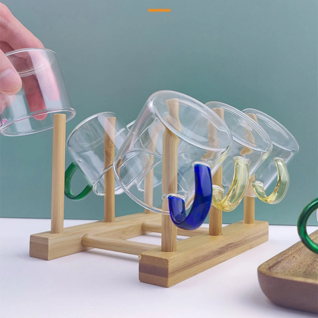 Bamboo Coffee Mug Holder – 6-Hook Countertop Cup Stand