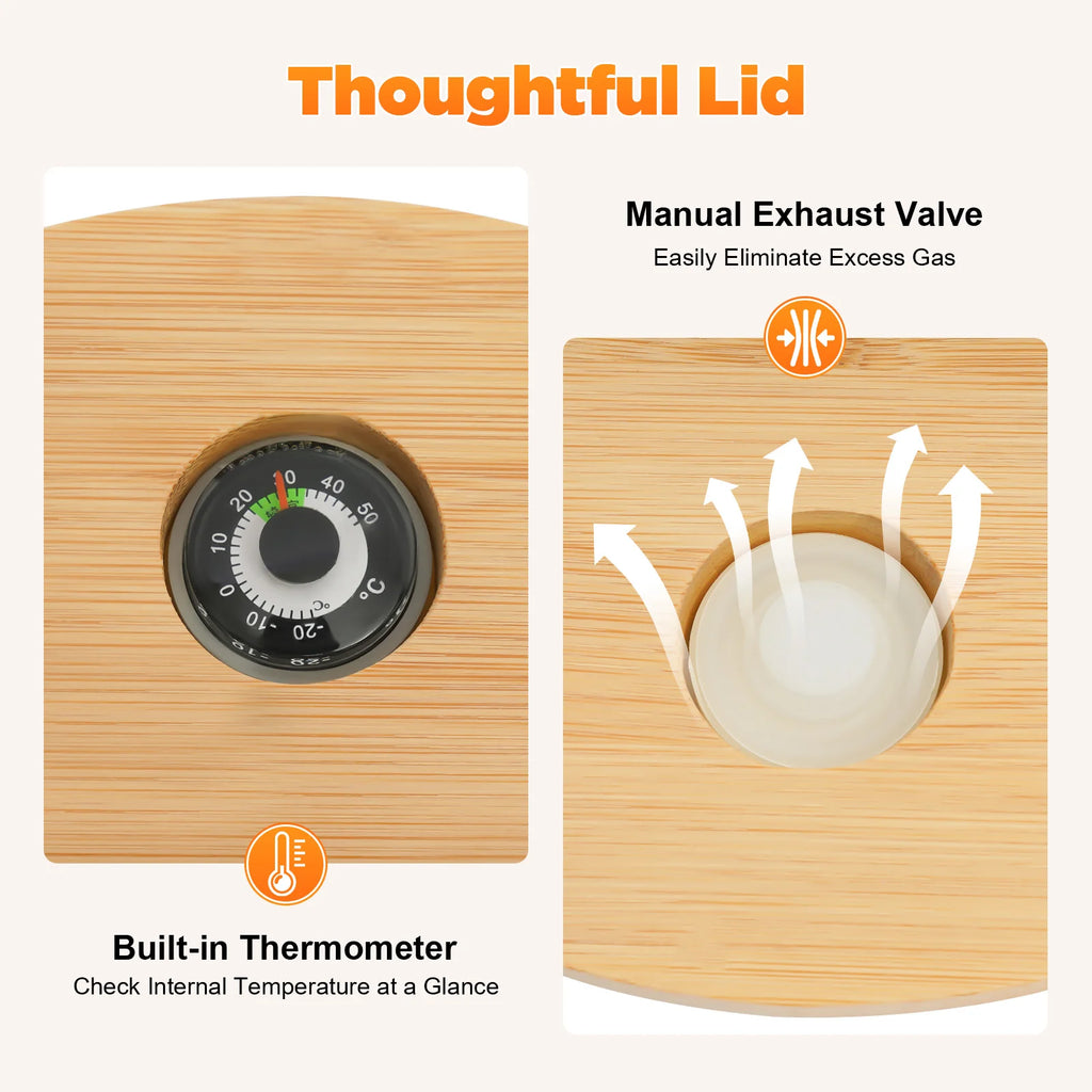 5L Glass Cereal Dispenser with Bamboo Lid – Airtight Food Storage Container for Rice, Coffee & Dry Foods