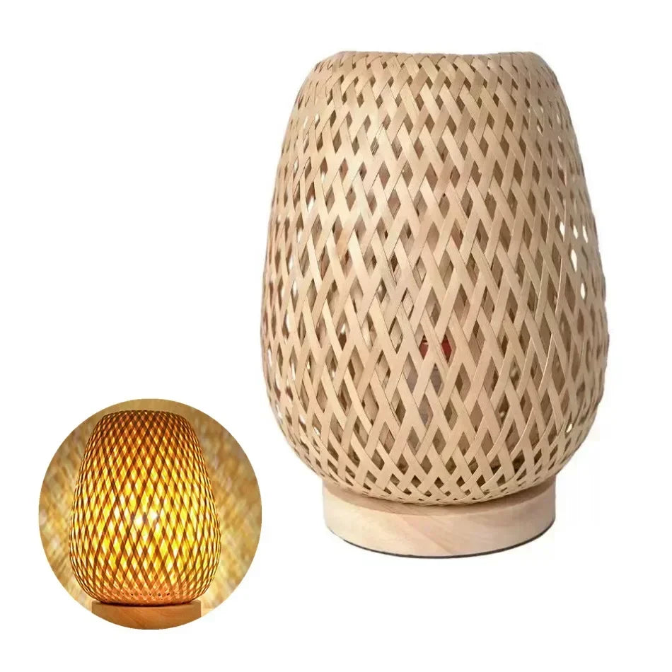 Rustic woven lamp