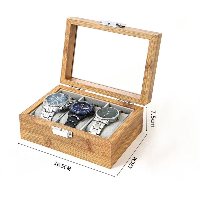 Bamboo Watch Storage Box – Premium Organizer for 3–12 Watches