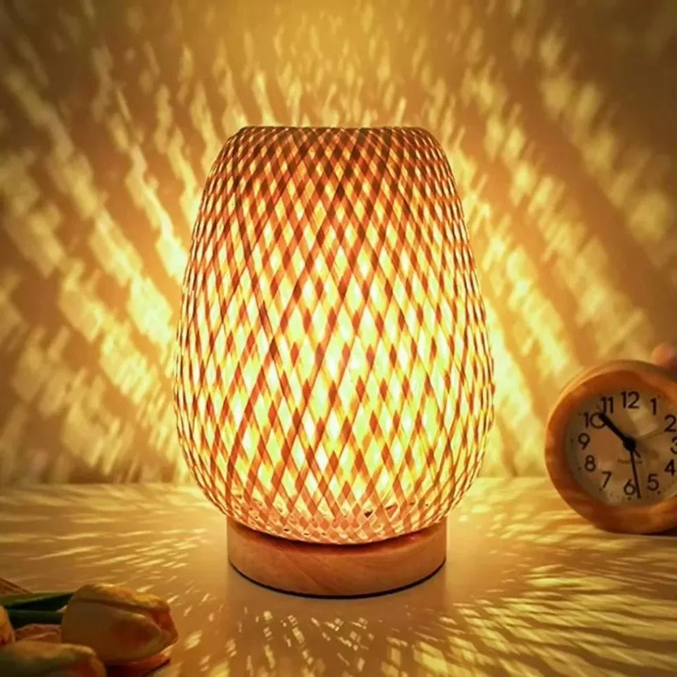 Rustic woven lamp