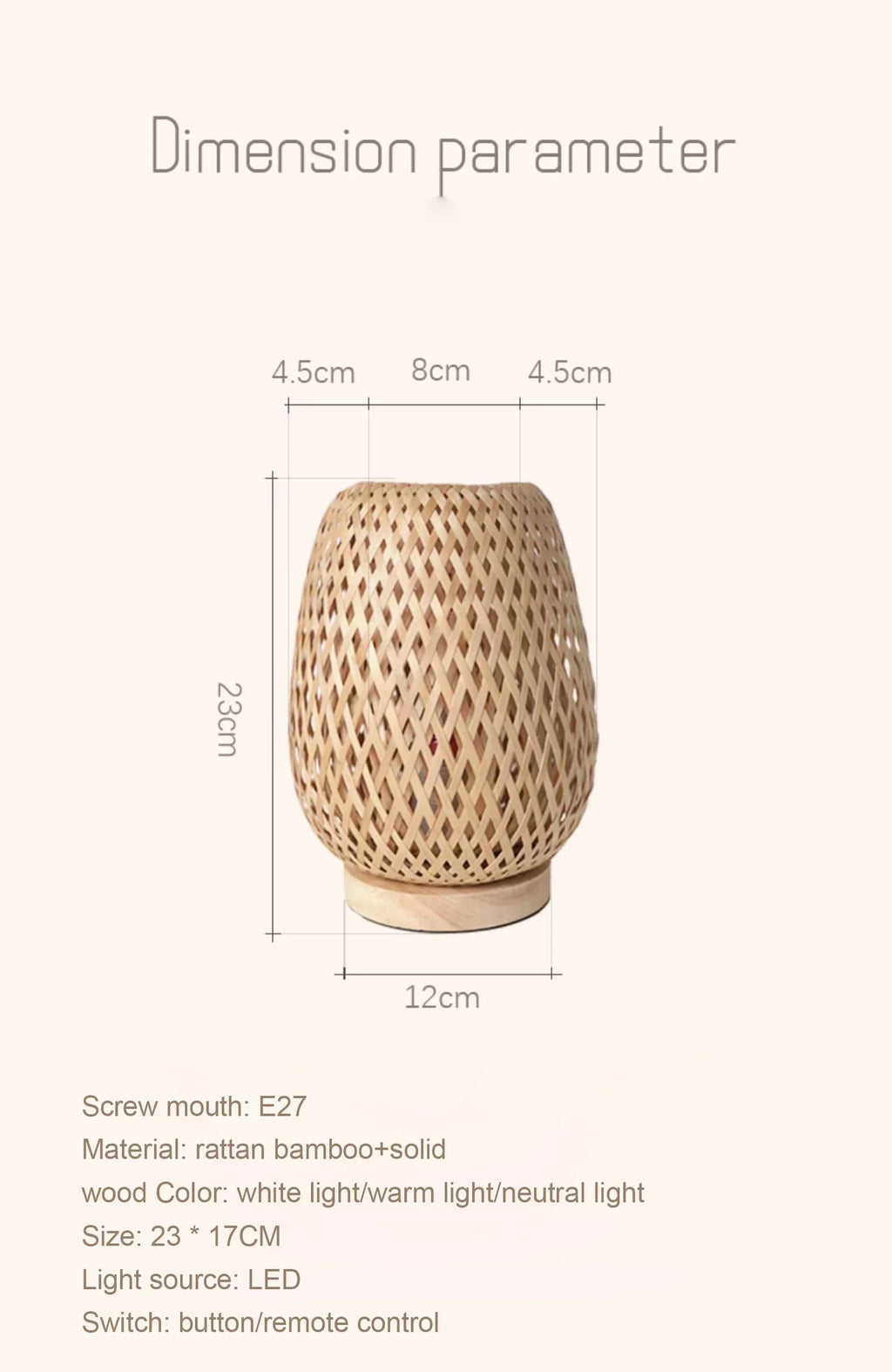 Rustic woven lamp