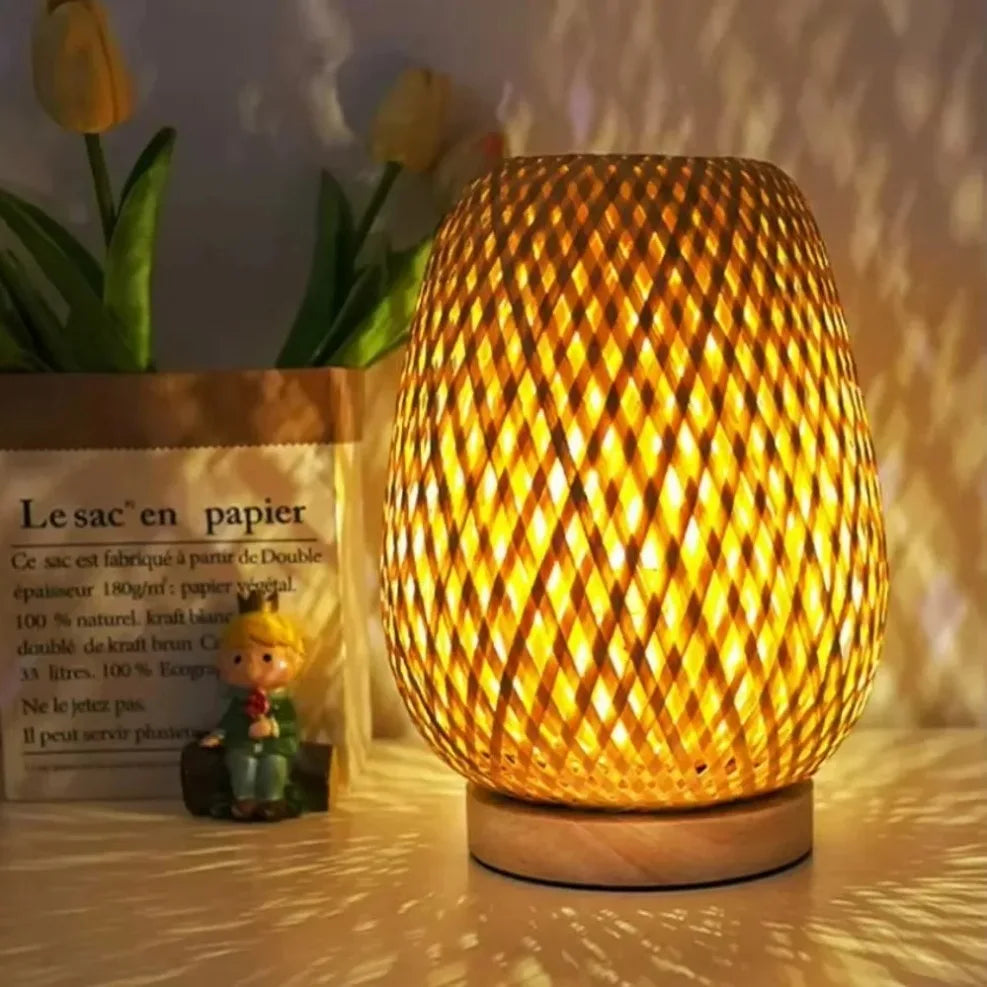 Rustic woven lamp