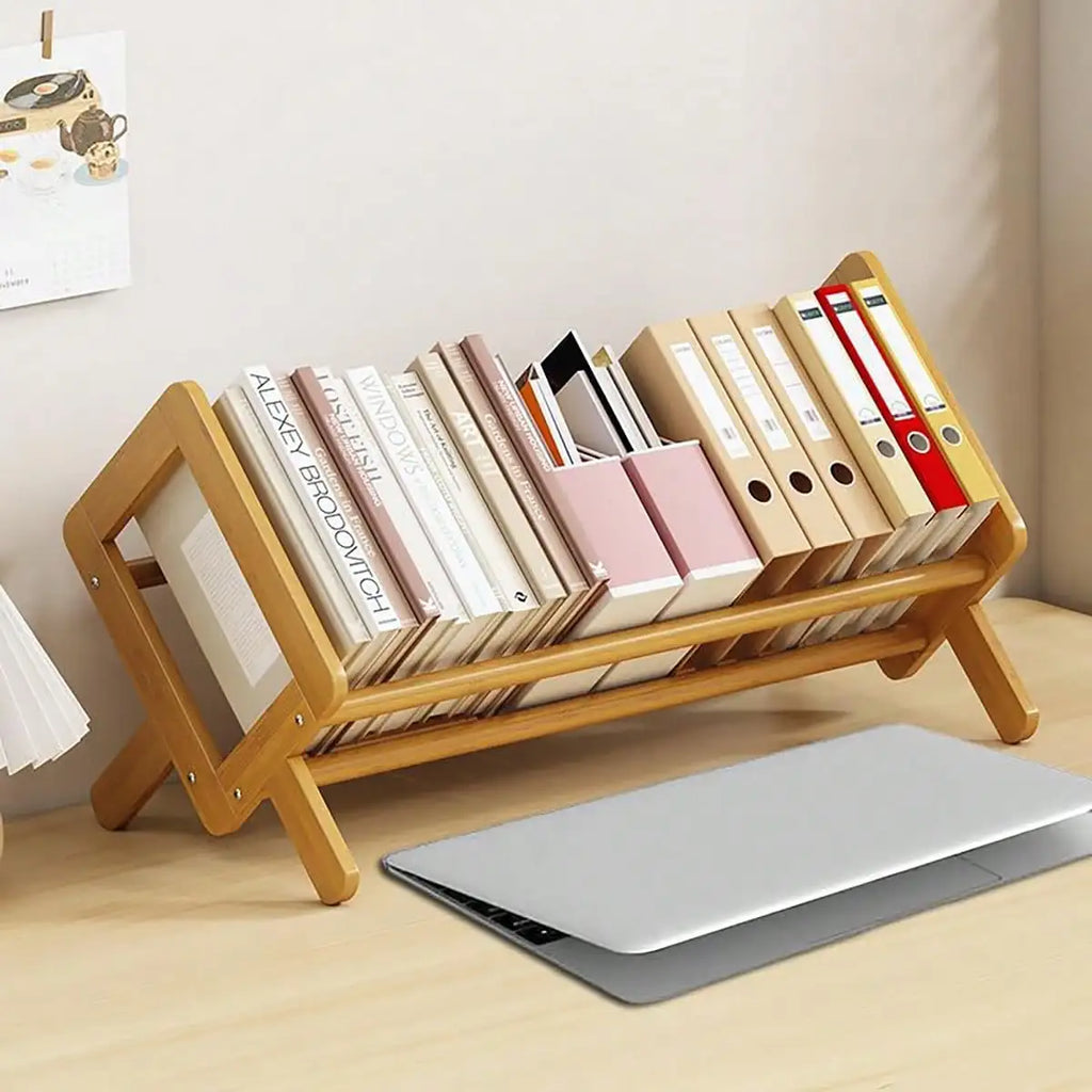 Bamboo desktop shelf