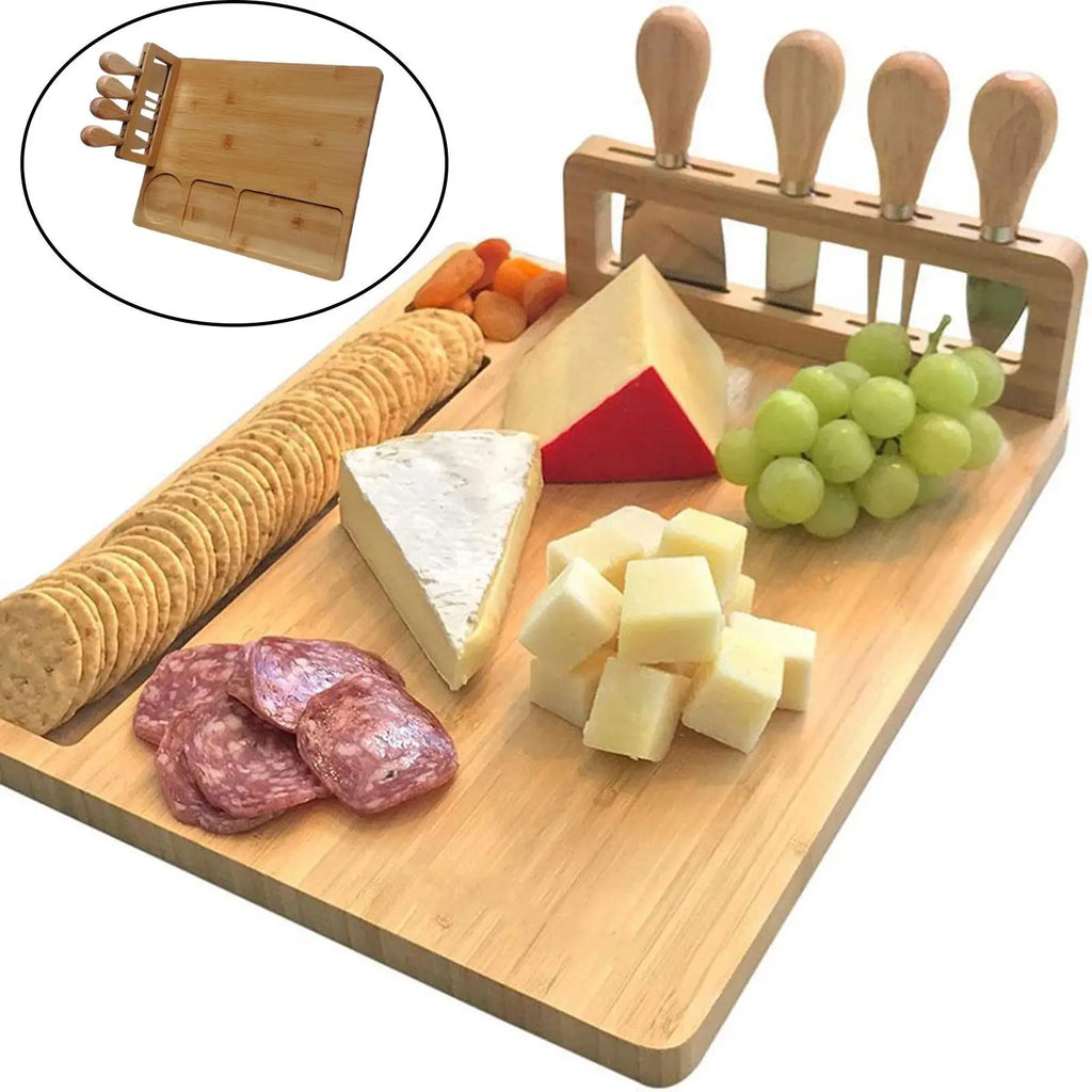 Rectangle Bamboo Cheese Board Set – Premium Charcuterie and Serving Board