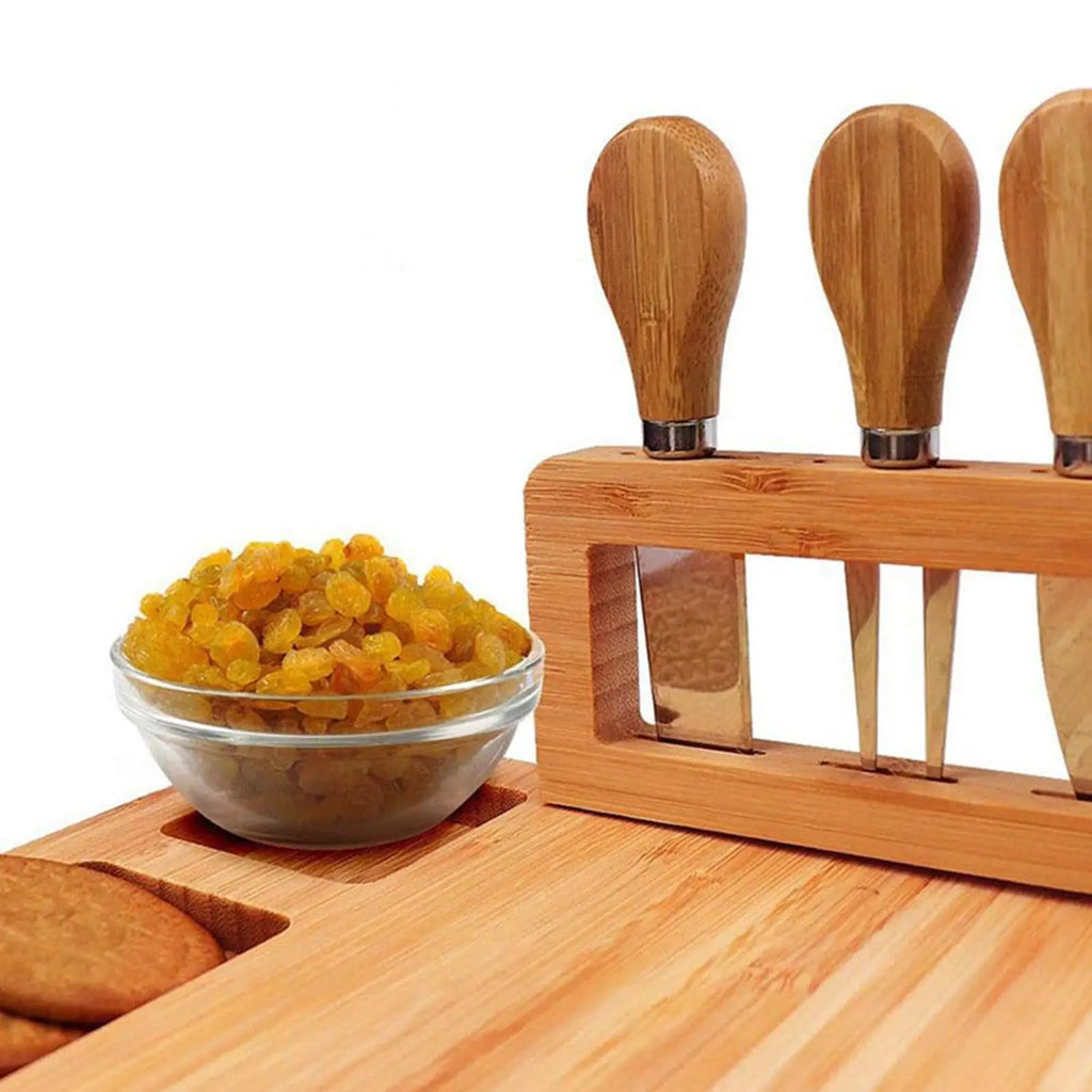 Rectangle Bamboo Cheese Board Set – Premium Charcuterie and Serving Board