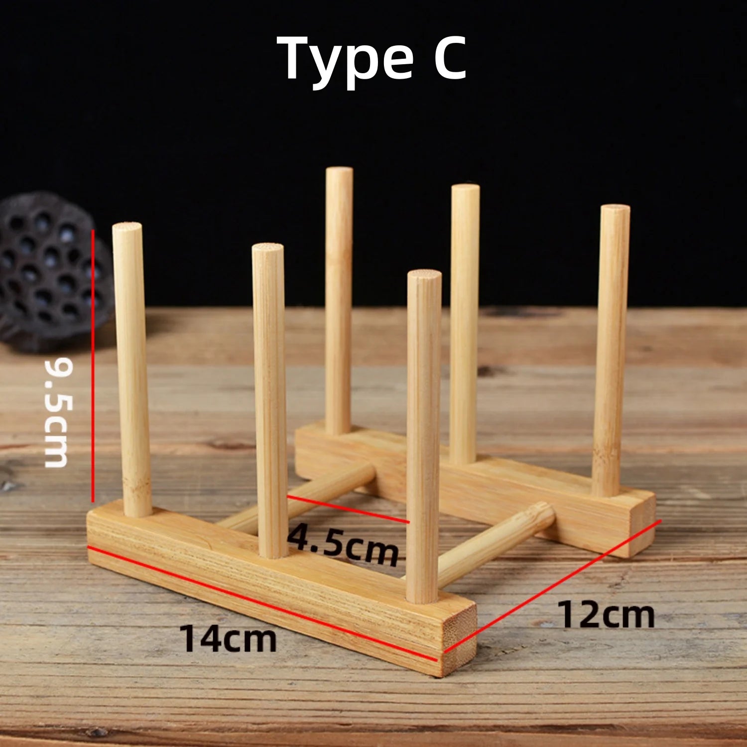 Bamboo Coffee Mug Holder – 6-Hook Countertop Cup Stand