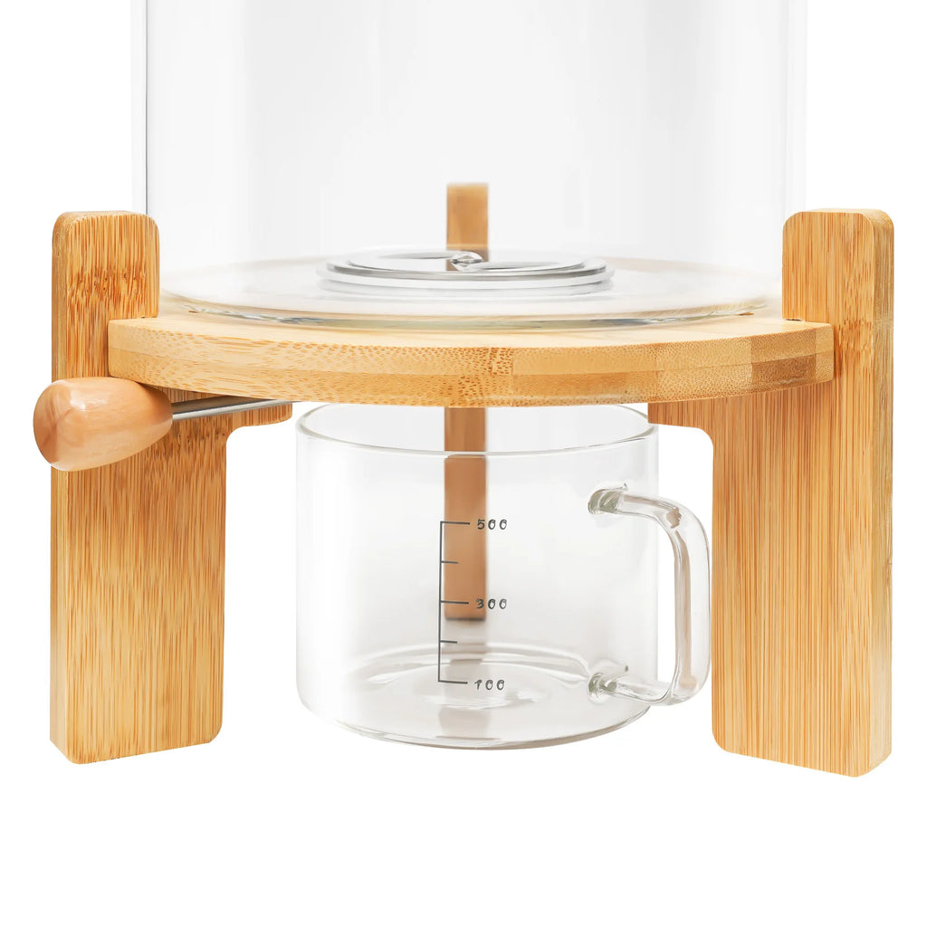 5L Glass Cereal Dispenser with Bamboo Lid – Airtight Food Storage Container for Rice, Coffee & Dry Foods