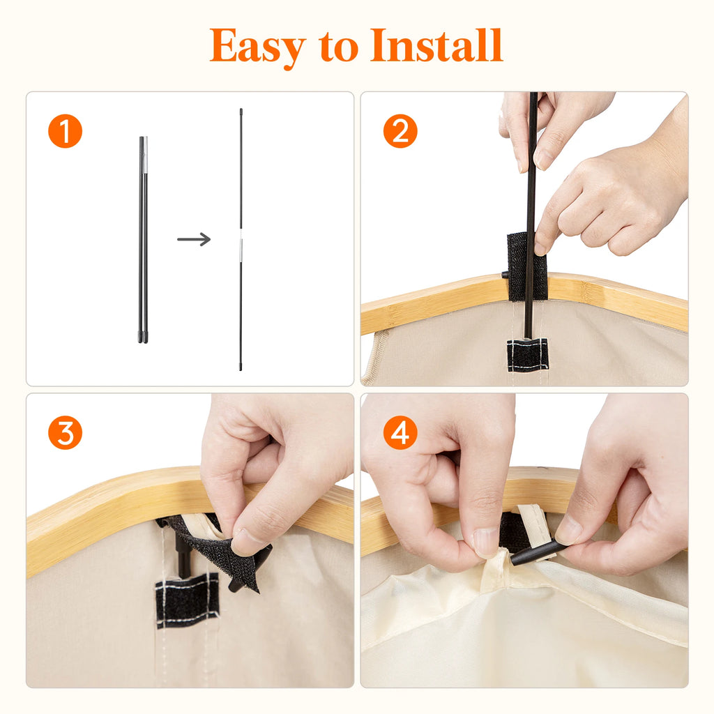 Laundry Basket with Lid – Large Clothes Hamper with Bamboo Handles for Laundry Room Organization