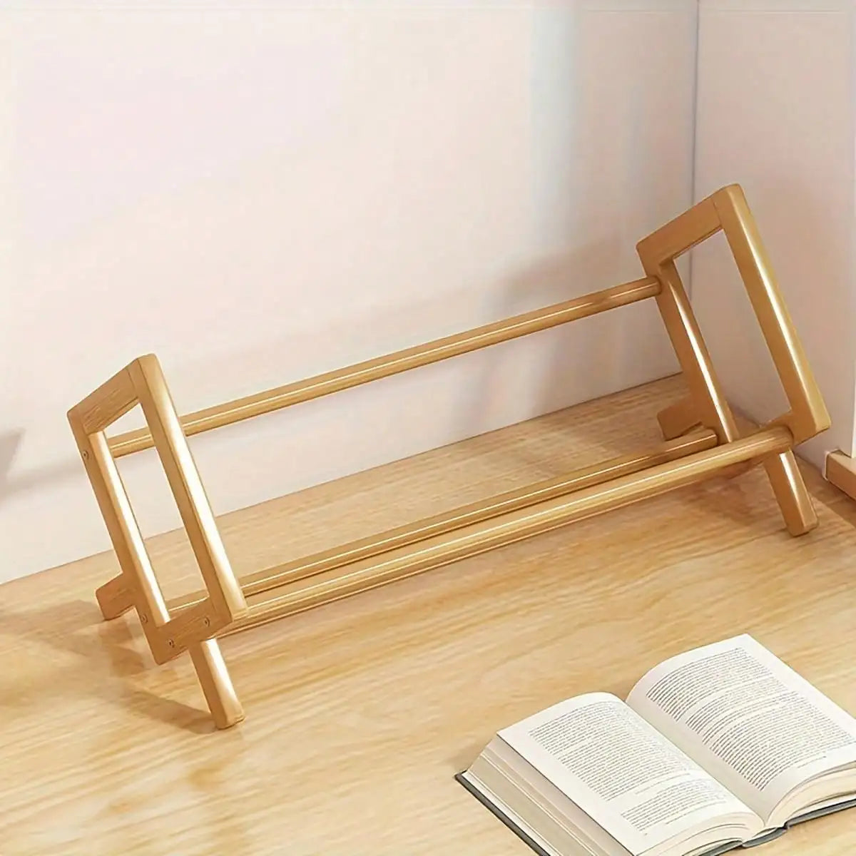Bamboo desktop shelf