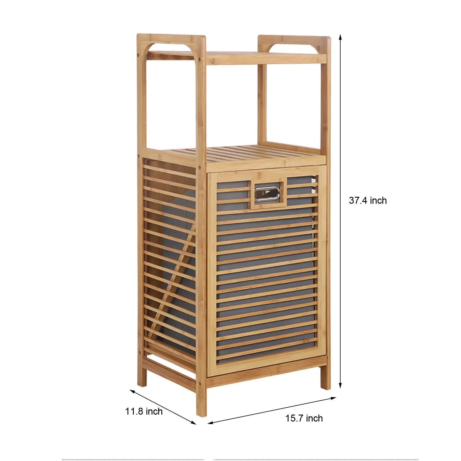 Tilt-Out Bamboo Laundry Cabinet – Space-Saving Laundry Hamper Cabinet for Bathroom & Laundry Room