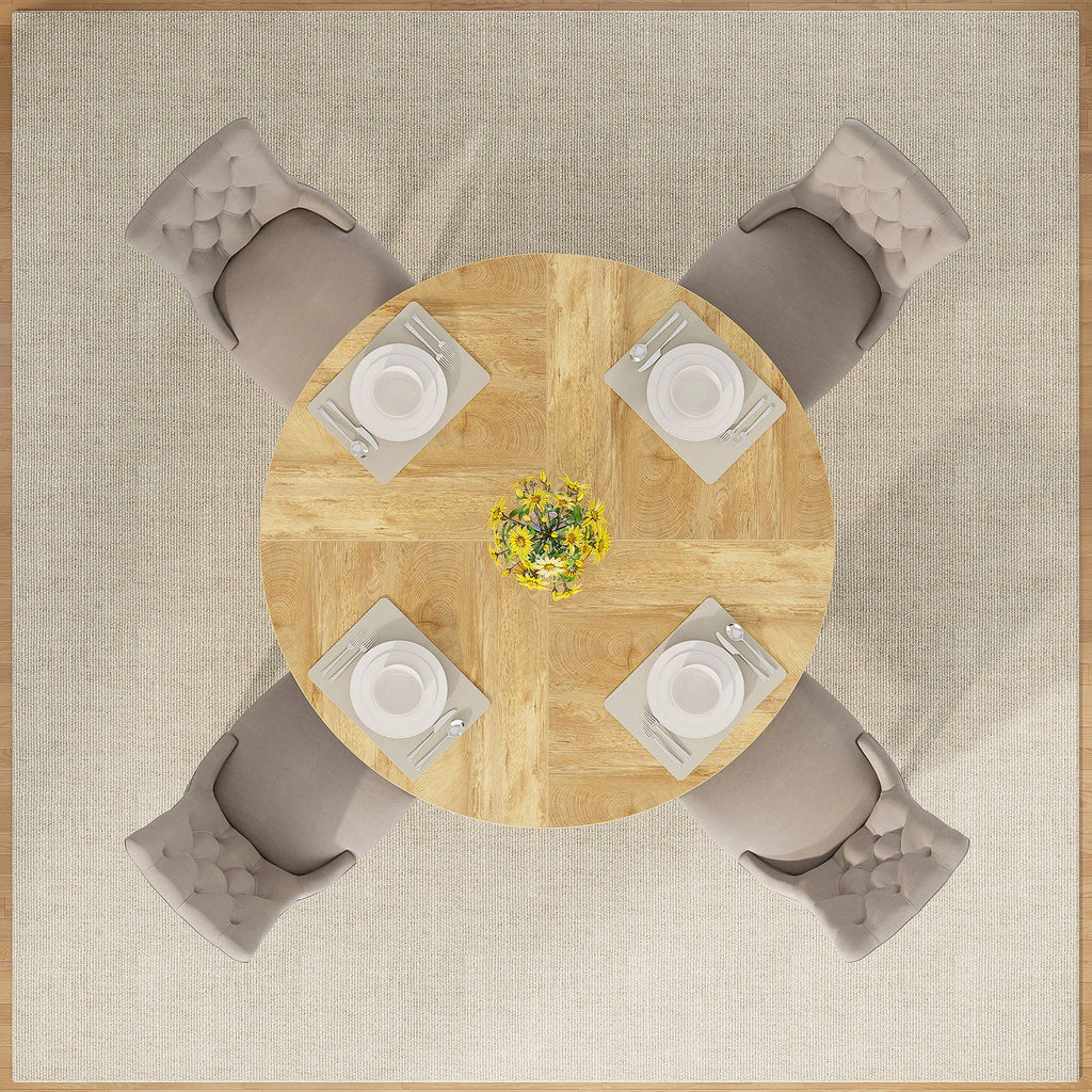 Bamboo Round Dining Table 47” – Eco-Friendly Farmhouse Table for 4–6 People