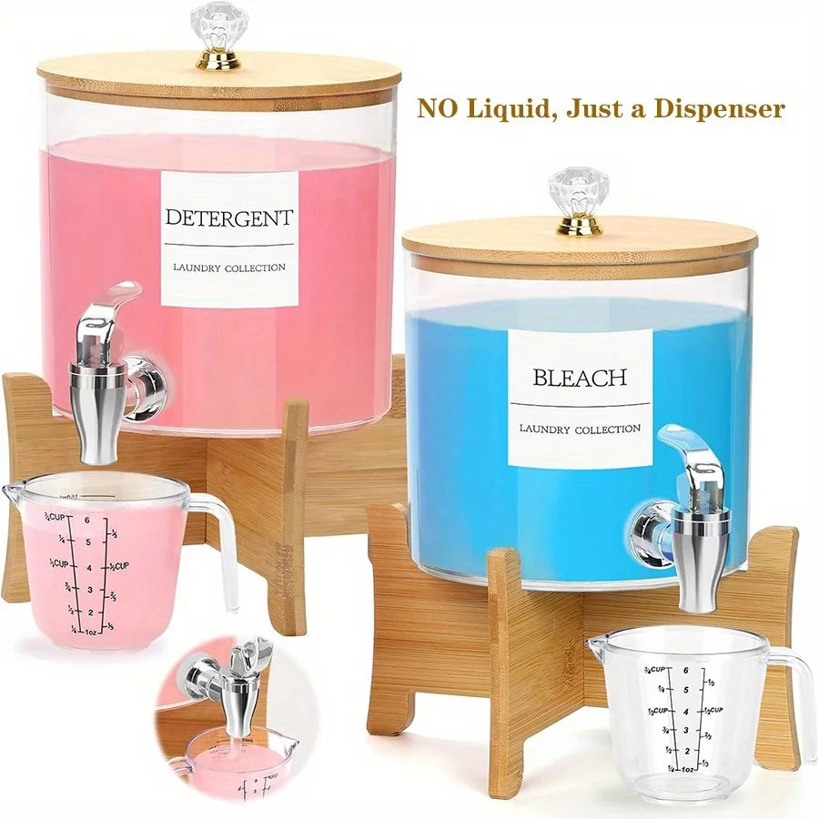 Laundry Detergent Dispenser with Stand – Refillable Bottle for Laundry Room Organization