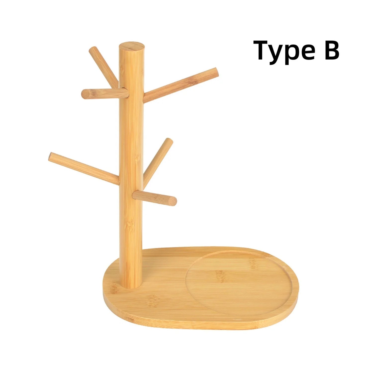 Bamboo Coffee Mug Holder – 6-Hook Countertop Cup Stand