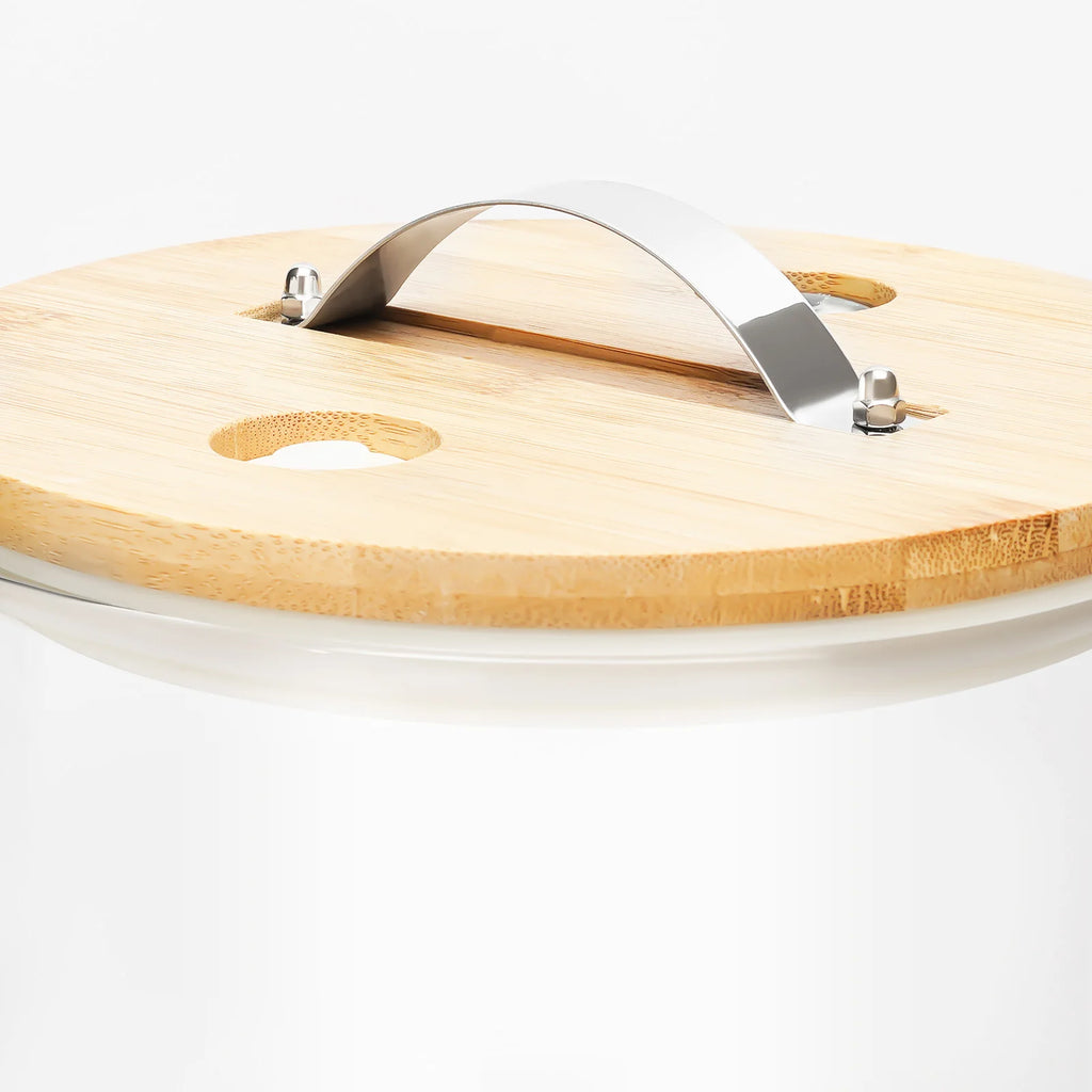 5L Glass Cereal Dispenser with Bamboo Lid – Airtight Food Storage Container for Rice, Coffee & Dry Foods