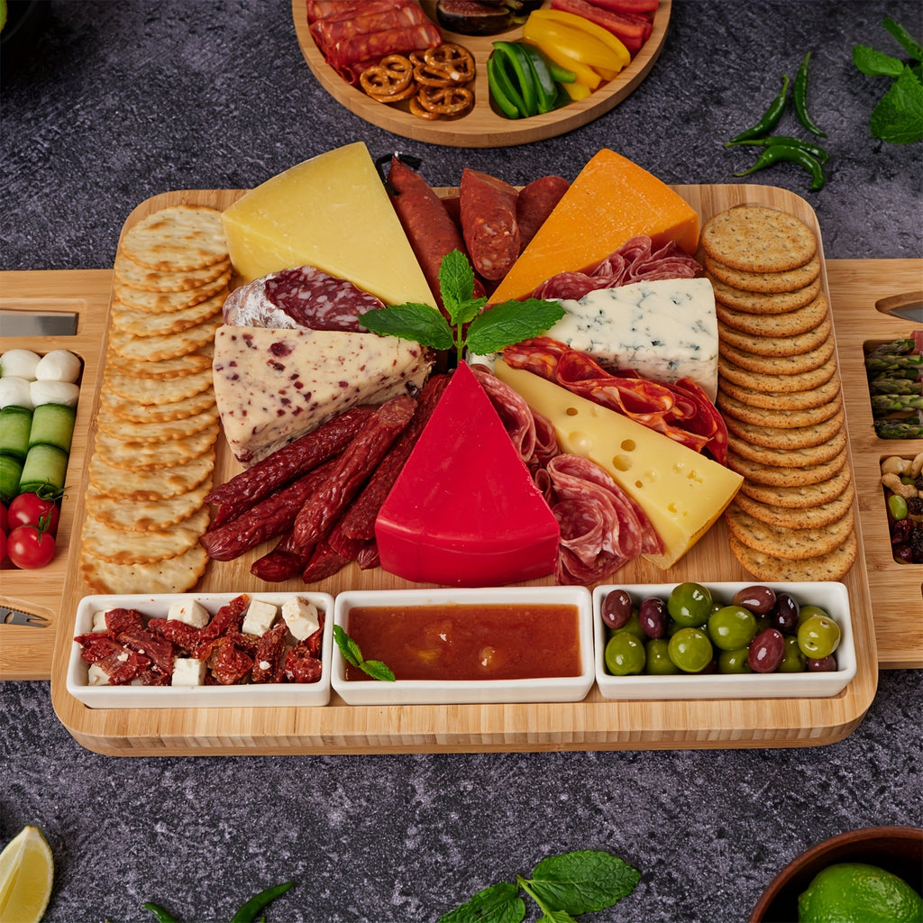 Bamboo cheese board set