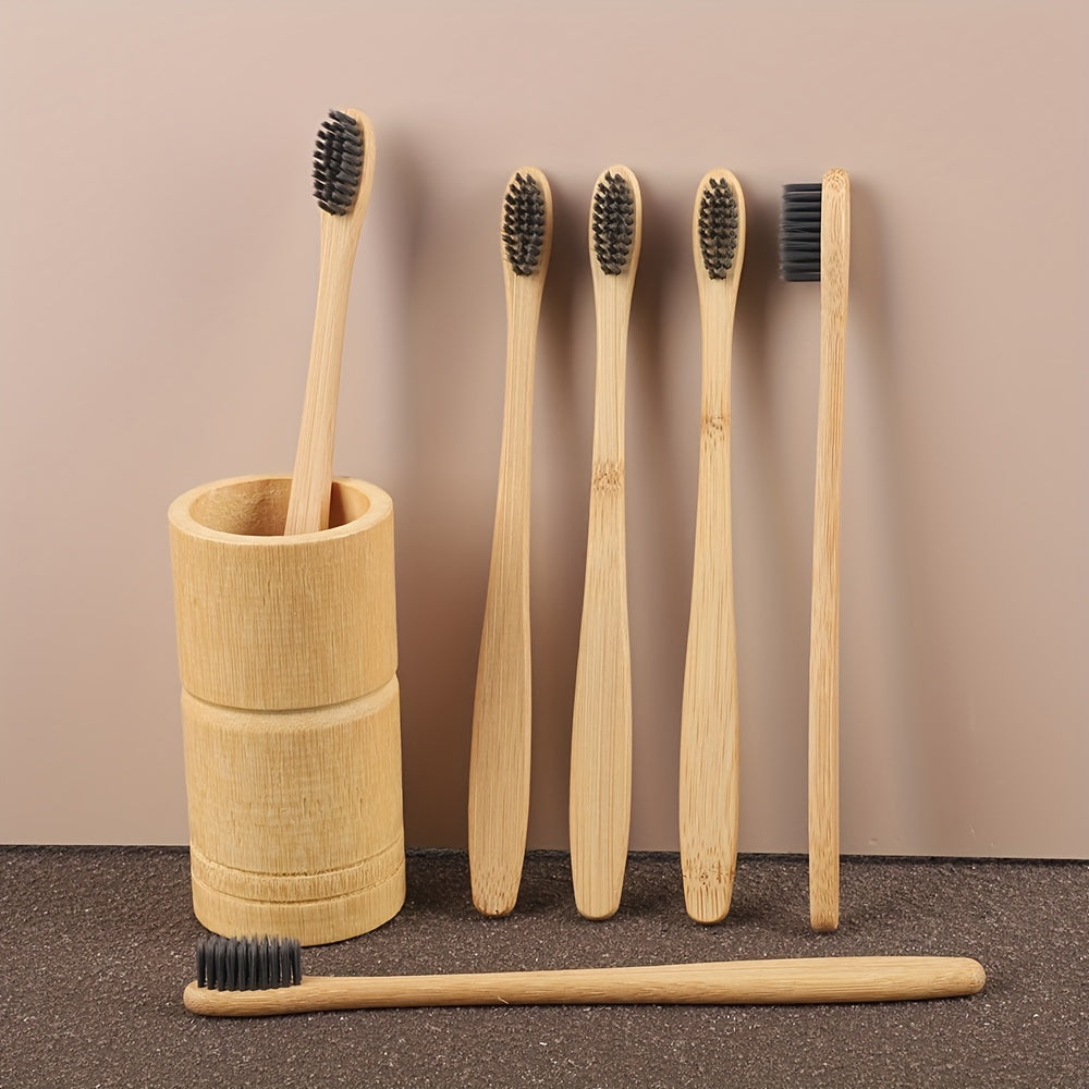 6 Pieces Bamboo Toothbrush
