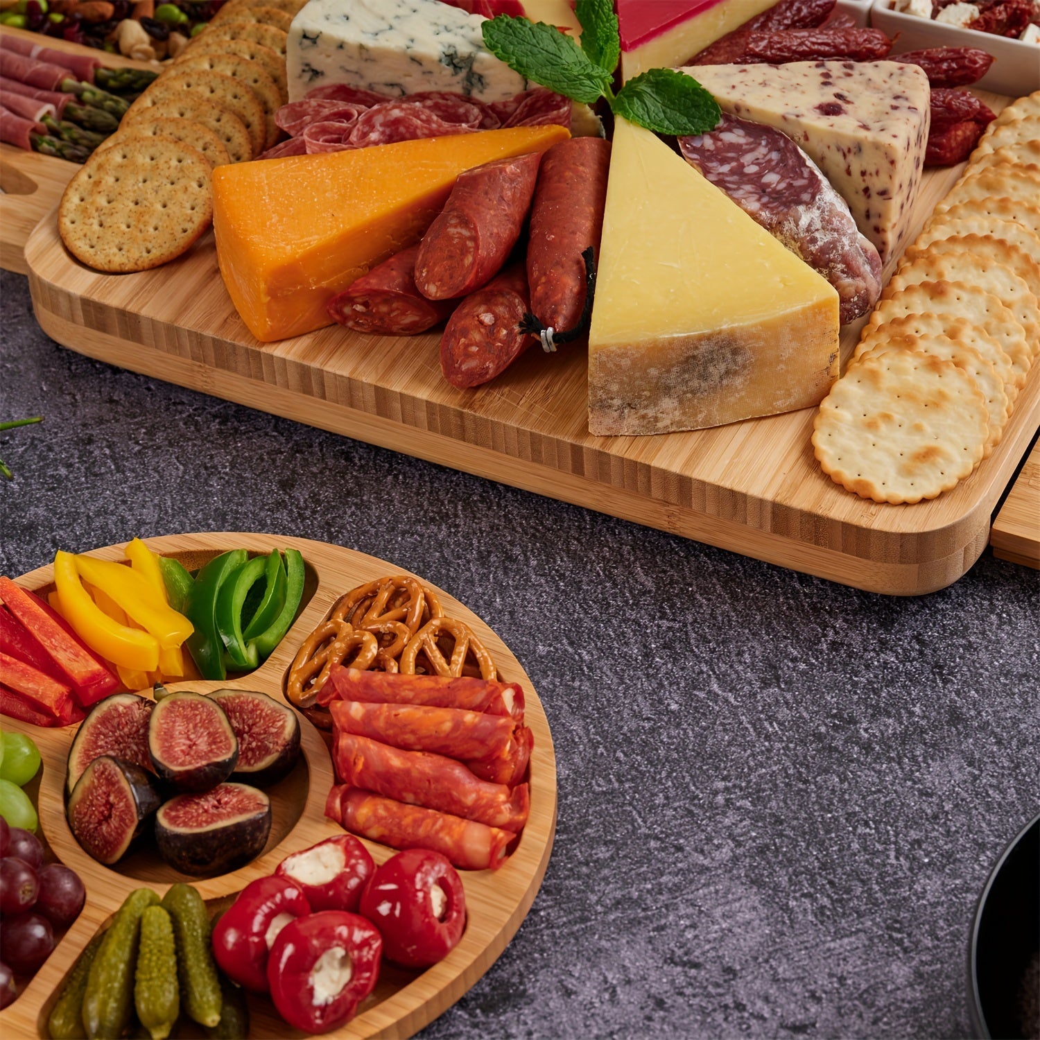 Bamboo cheese board set